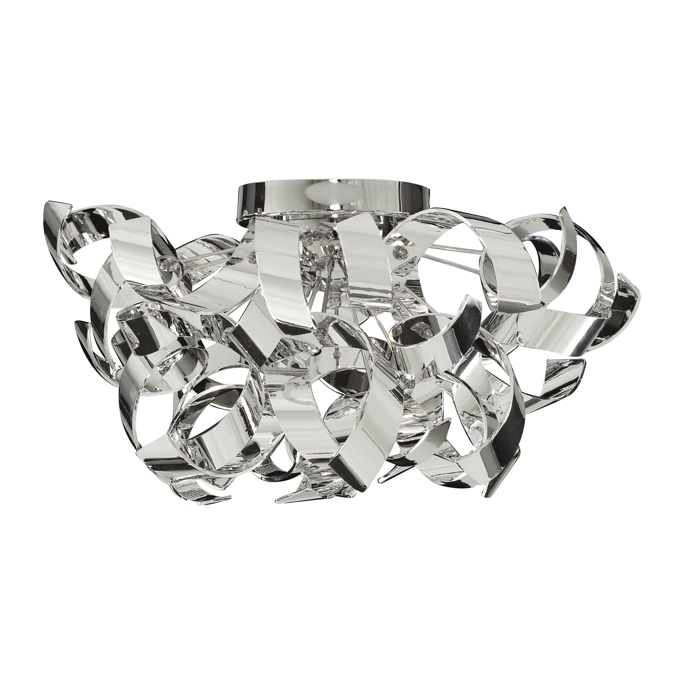 Curls 3Lt Semi-Flush  - Chrome Metal