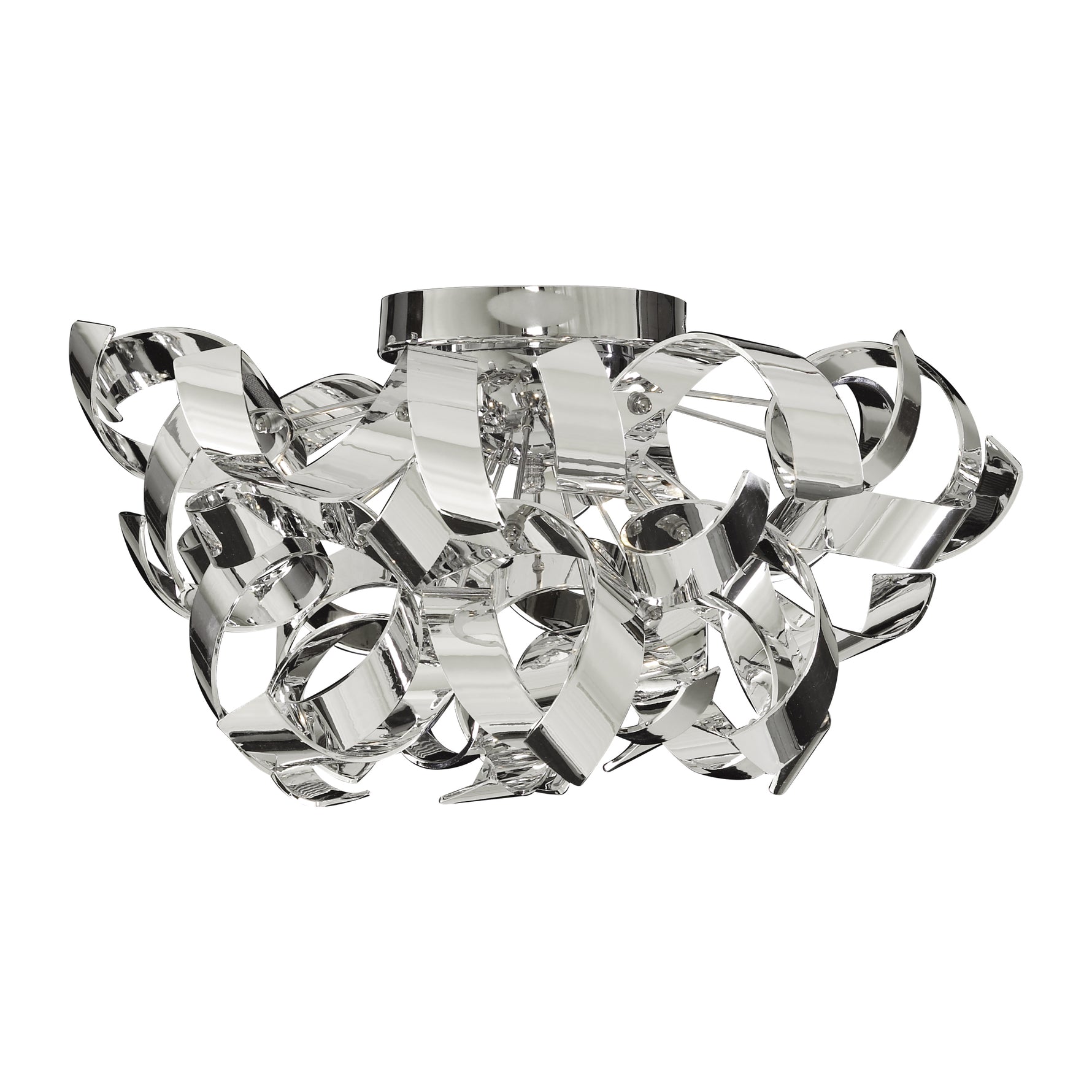 Curls 3Lt Semi-Flush  - Chrome Metal