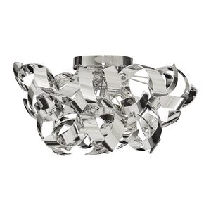 Curls 3Lt Semi-Flush  - Chrome Metal