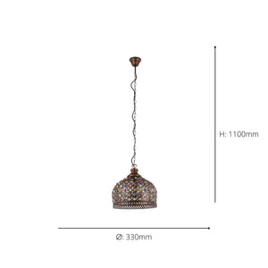Eglo EU Jadida Single Pendant Light Copper Antique