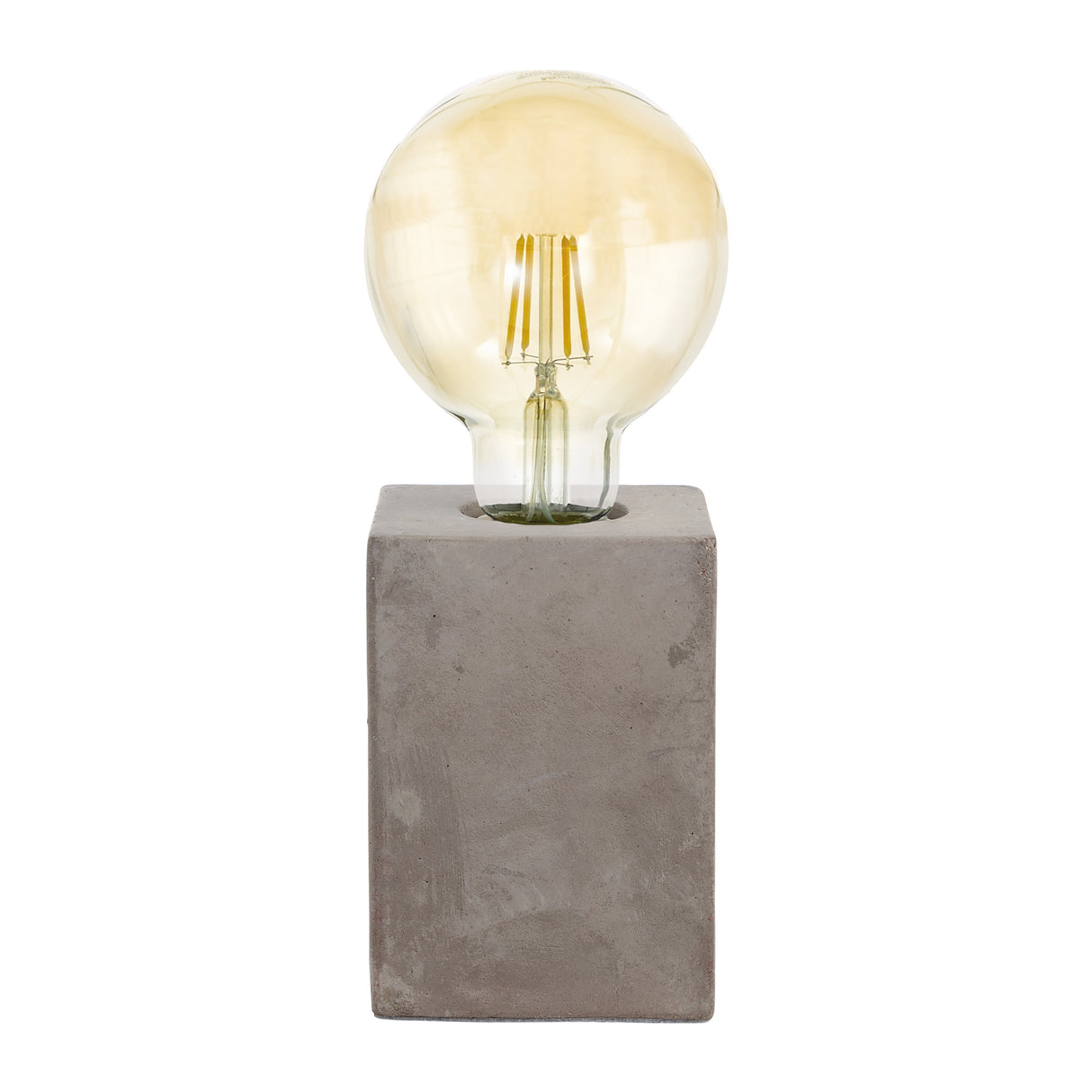 Eglo EU Prestwick Grey Concrete Exposed Bulb Table Lamp, (D) 9cm