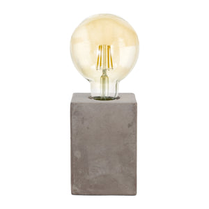 Eglo EU Prestwick Grey Concrete Exposed Bulb Table Lamp, (D) 9cm