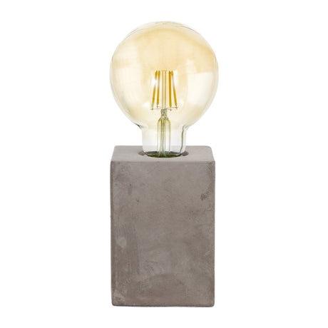 Eglo EU Prestwick Grey Concrete Exposed Bulb Table Lamp, (D) 9cm