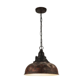 Eglo EU GRANTHAM?1 Pendant Light – Antique Brown & Beige Steel, E27, Vintage Indoor Lighting