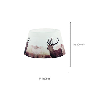 Eglo EU 1+1 VINTAGE Lampshade – Fabric Deer Motif Shade, Vintage Style, 400?mm, Accessory