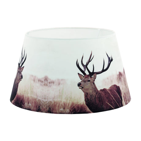 Eglo EU 1+1 VINTAGE Lampshade – Fabric Deer Motif Shade, Vintage Style, 400?mm, Accessory