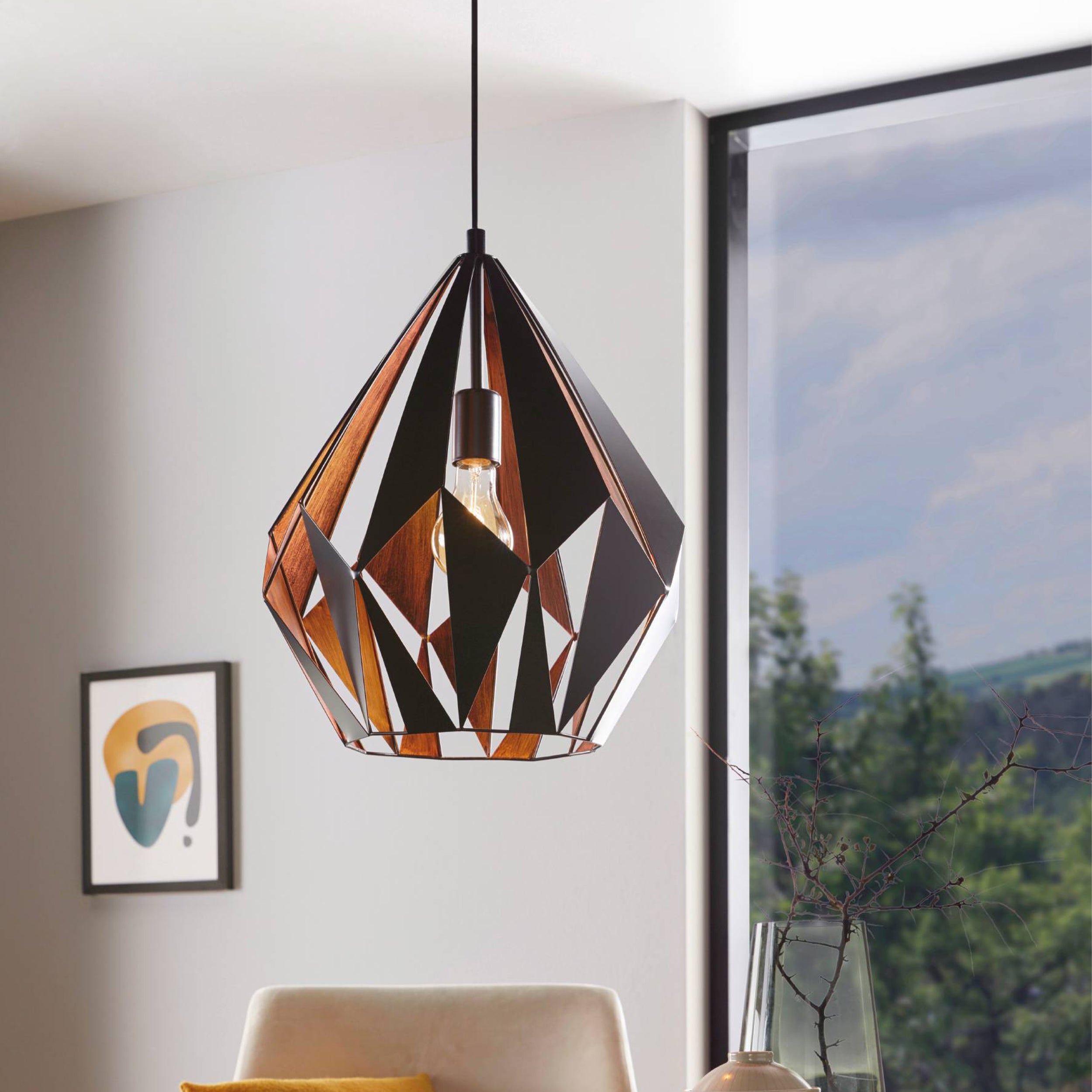 Eglo EU FUEVA?5 Bathroom LED Ceiling Light – Black Steel, Square, Warm White, Indoor Lighting