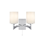 Gina 2Lt Wall Light - Chrome & White Glass Shades