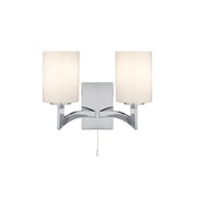 Gina 2Lt Wall Light - Chrome & White Glass Shades