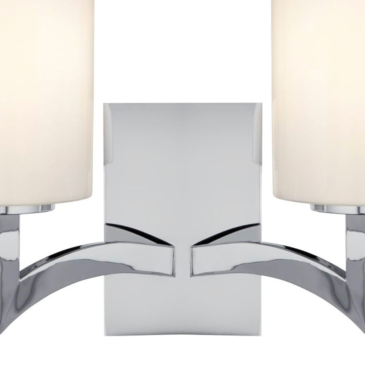 Searchlight Electric Gina 2Lt Wall Light - Chrome & White Glass Shades 4992-2CC