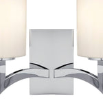 Searchlight Electric Gina 2Lt Wall Light - Chrome & White Glass Shades 4992-2CC