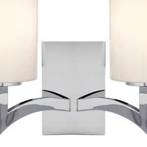 Searchlight Electric Gina 2Lt Wall Light - Chrome & White Glass Shades 4992-2CC