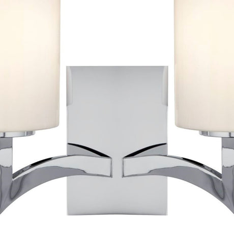 Searchlight Electric Gina 2Lt Wall Light - Chrome & White Glass Shades 4992-2CC