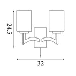 Searchlight Electric Gina 2Lt Wall Light - Chrome & White Glass Shades 4992-2CC