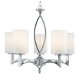 Gina 5Lt Pendant - Chrome & White Glass Shades