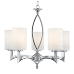 Gina 5Lt Pendant - Chrome & White Glass Shades