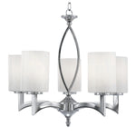 Searchlight Electric Gina 5Lt Pendant - Chrome & White Glass Shades 4995-5CC