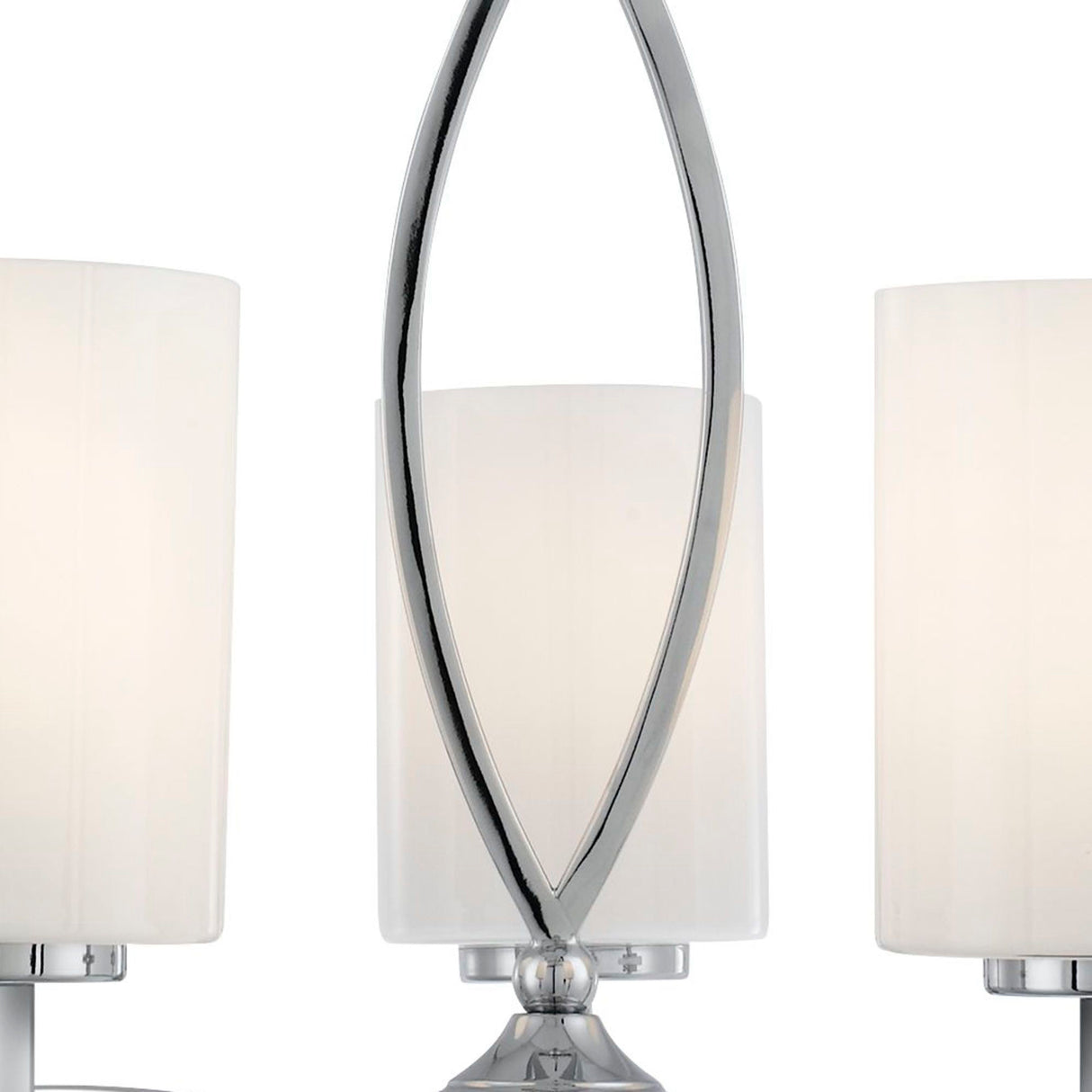 Searchlight Electric Gina 5Lt Pendant - Chrome & White Glass Shades 4995-5CC