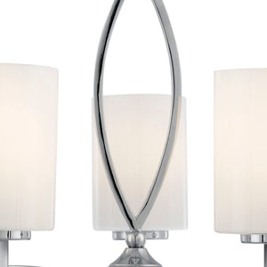 Searchlight Electric Gina 5Lt Pendant - Chrome & White Glass Shades 4995-5CC