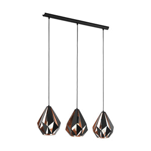 Eglo EU Carlton 1 Vintage Industrial 3 Pendant Light