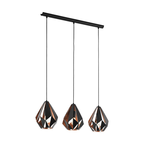 Eglo EU Carlton 1 Vintage Industrial 3 Pendant Light
