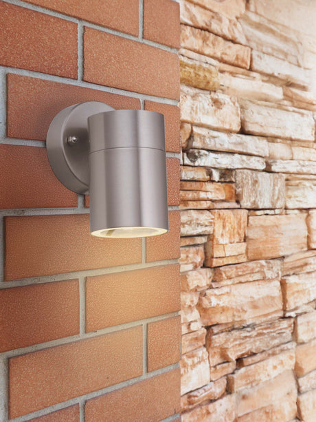 Searchlight Electric Metro Outdoor Wall Light - Stainless Steel Metal & Glass 5008-1-LED