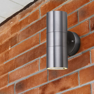 Searchlight Electric Metro Outdoor Wall Light - Stainless Steel Metal & Glass 5008-2-LED