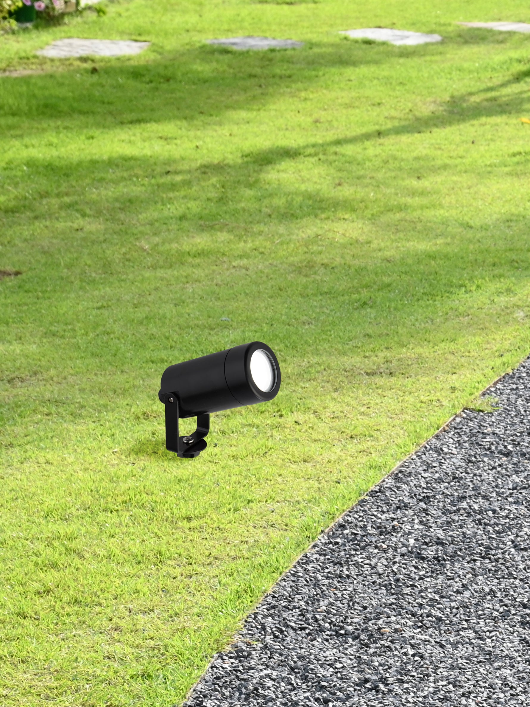 Searchlight Electric Spikey Outdoor Coastal Spotlight - Black Polycarbonate 5010BK