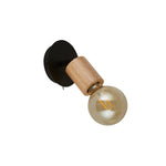 Searchlight Electric Spinny Spotlight Wall Light - Wood & Matt Black Metal 50211-1NA