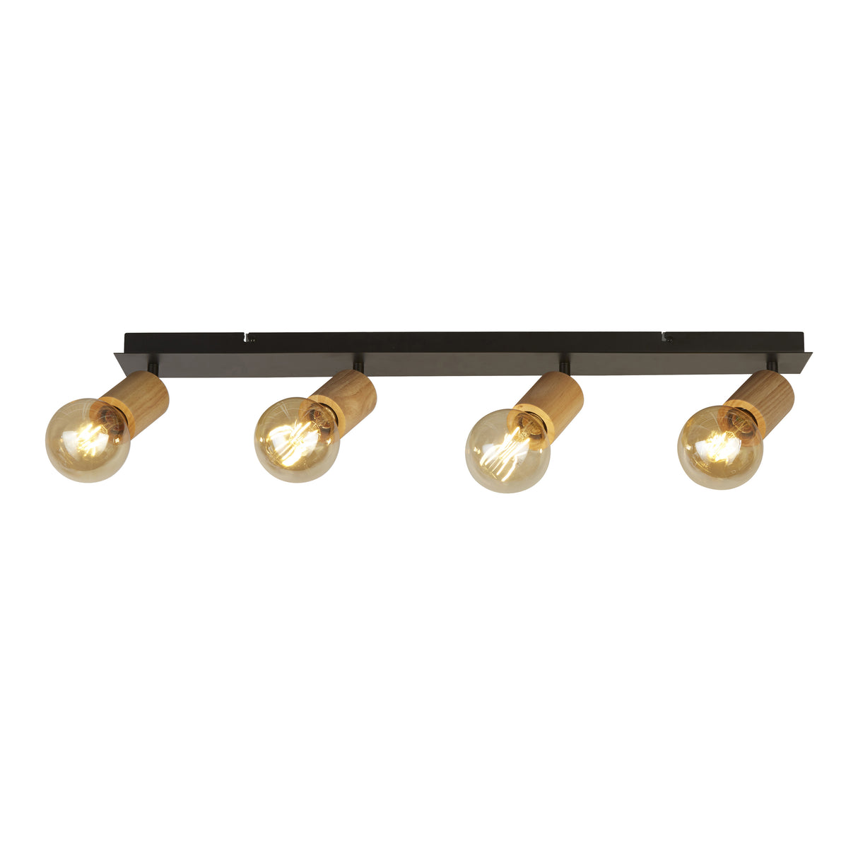 Spinny 4Lt Bar Spotlight - Wood & Matt Black Metal
