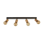 Searchlight Electric Spinny 4Lt Bar Spotlight - Wood & Matt Black Metal 50211-4NA