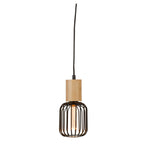 Spinny Pendant - Wood & Matt Black Metal