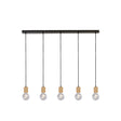 Spinny 5Lt Bar Pendant - Wood & Matt Black Metal