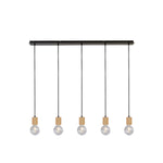 Spinny 5Lt Bar Pendant - Wood & Matt Black Metal