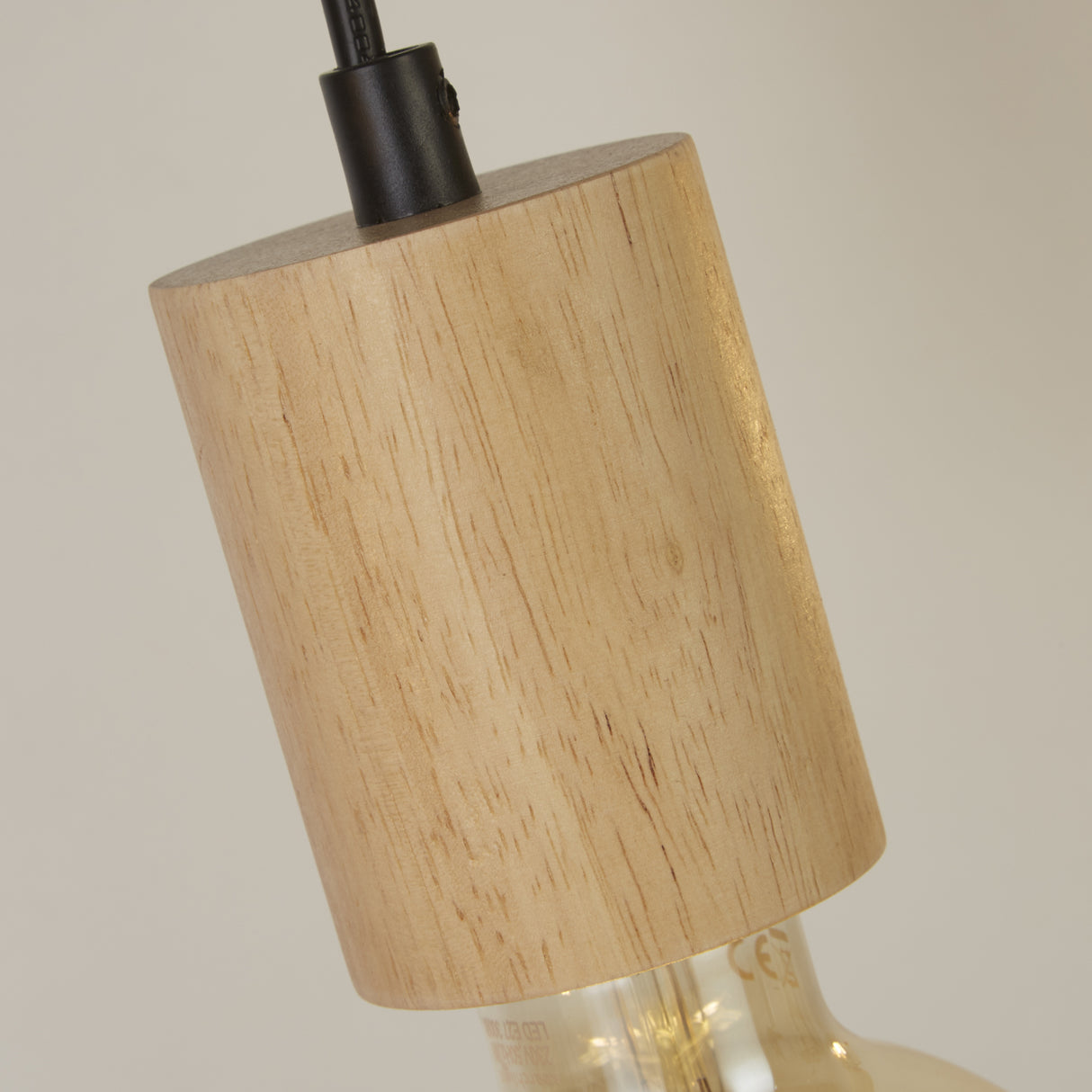 Searchlight Electric Spinny 5Lt Bar Pendant - Wood & Matt Black Metal 50212-5NA