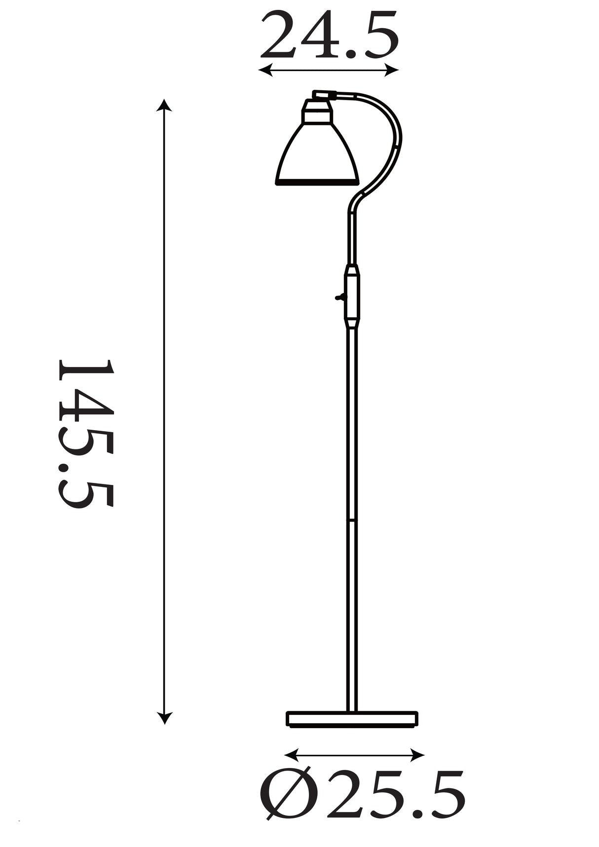 Searchlight Electric Adjustable Floor Lamp, Antique Brass 5026AB
