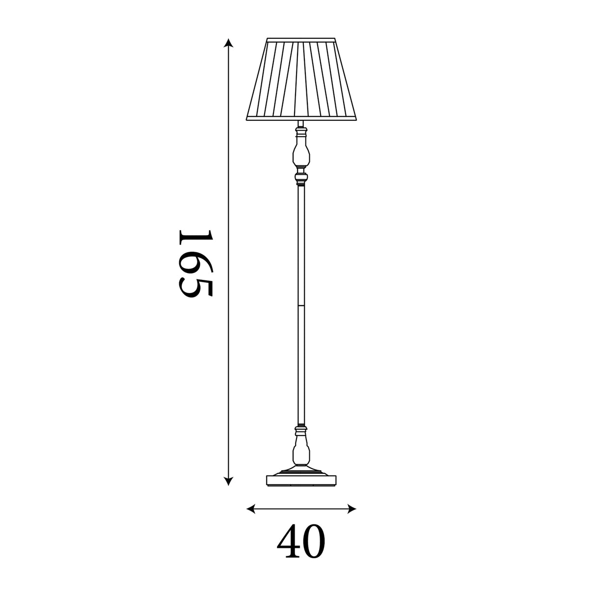 Searchlight Electric Flemish Floor Lamp- Antique Brass Metal & Grey Pleated Shade 5029AB