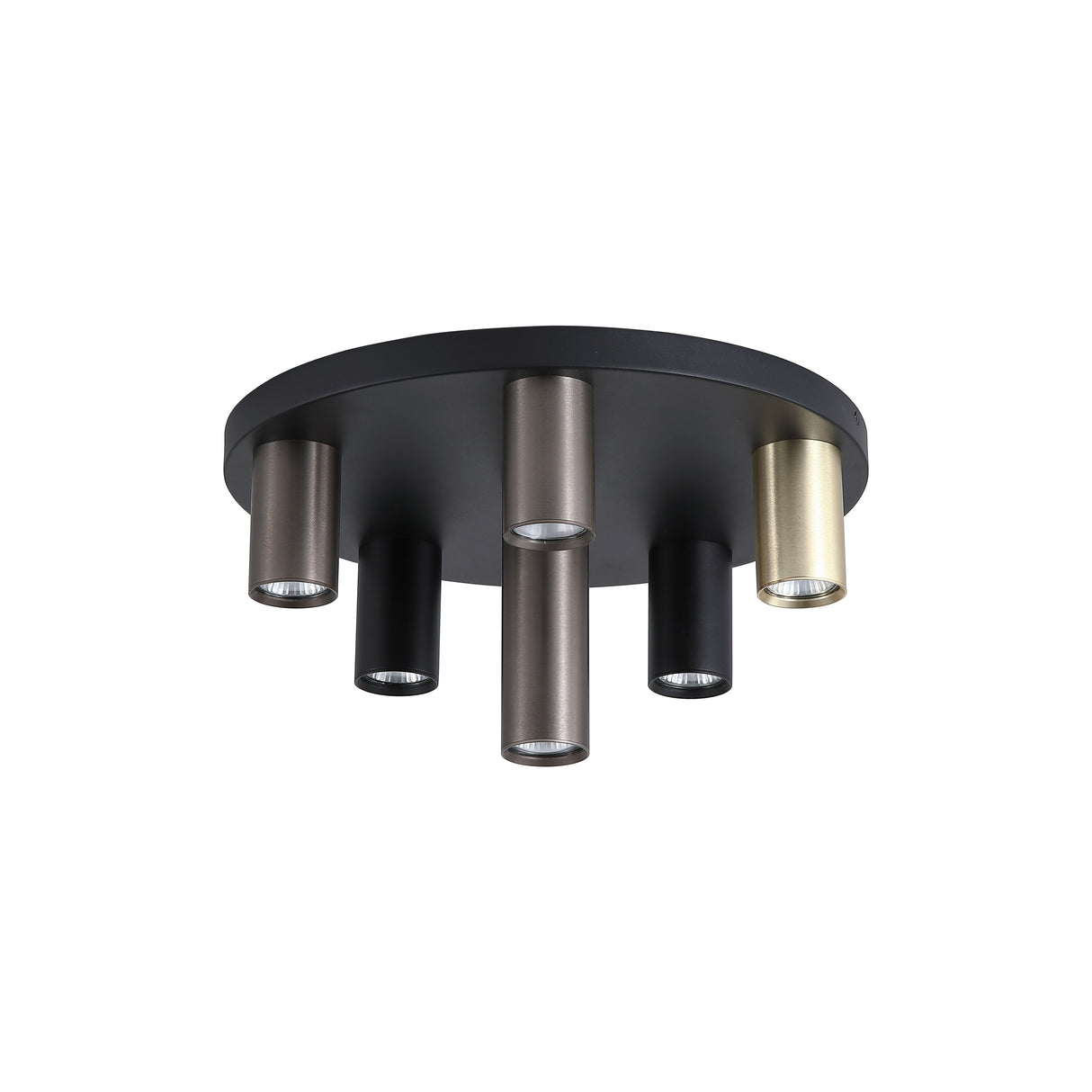 Searchlight Electric Tubes 6Lt Flush, Black Metal, Anodized Bronze, Brass 50570-6BK