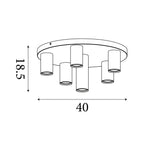 Searchlight Electric Tubes 6Lt Flush, Black Metal, Anodized Bronze, Brass 50570-6BK
