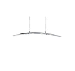 Curve 4Lt Pendant - Satin Silver Metal & Frosted Glass