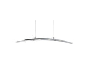 Curve 4Lt Pendant - Satin Silver Metal & Frosted Glass