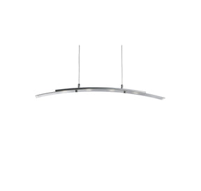 Curve 4Lt Pendant - Satin Silver Metal & Frosted Glass