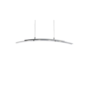 Curve 4Lt Pendant - Satin Silver Metal & Frosted Glass