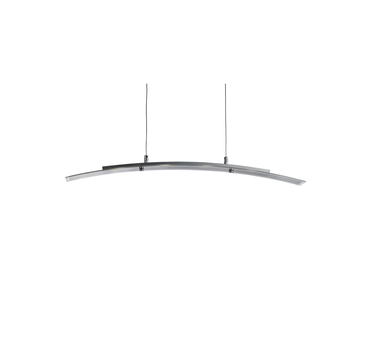 Searchlight Electric Curve 4Lt Pendant - Satin Silver Metal & Frosted Glass 5064-4SS