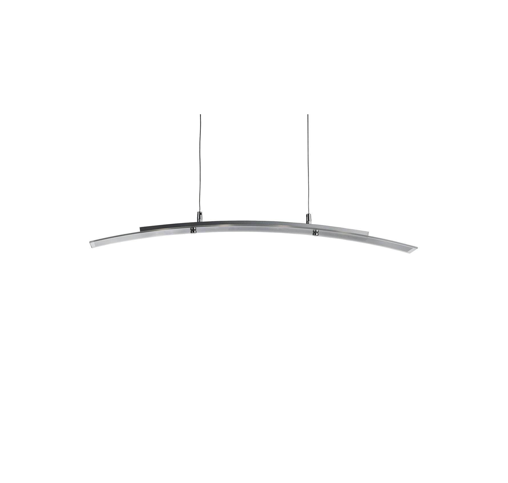 Searchlight Electric Curve 4Lt Pendant - Satin Silver Metal & Frosted Glass 5064-4SS