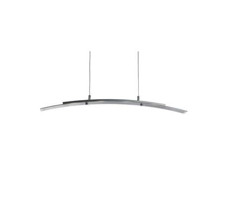 Searchlight Electric Curve 4Lt Pendant - Satin Silver Metal & Frosted Glass 5064-4SS