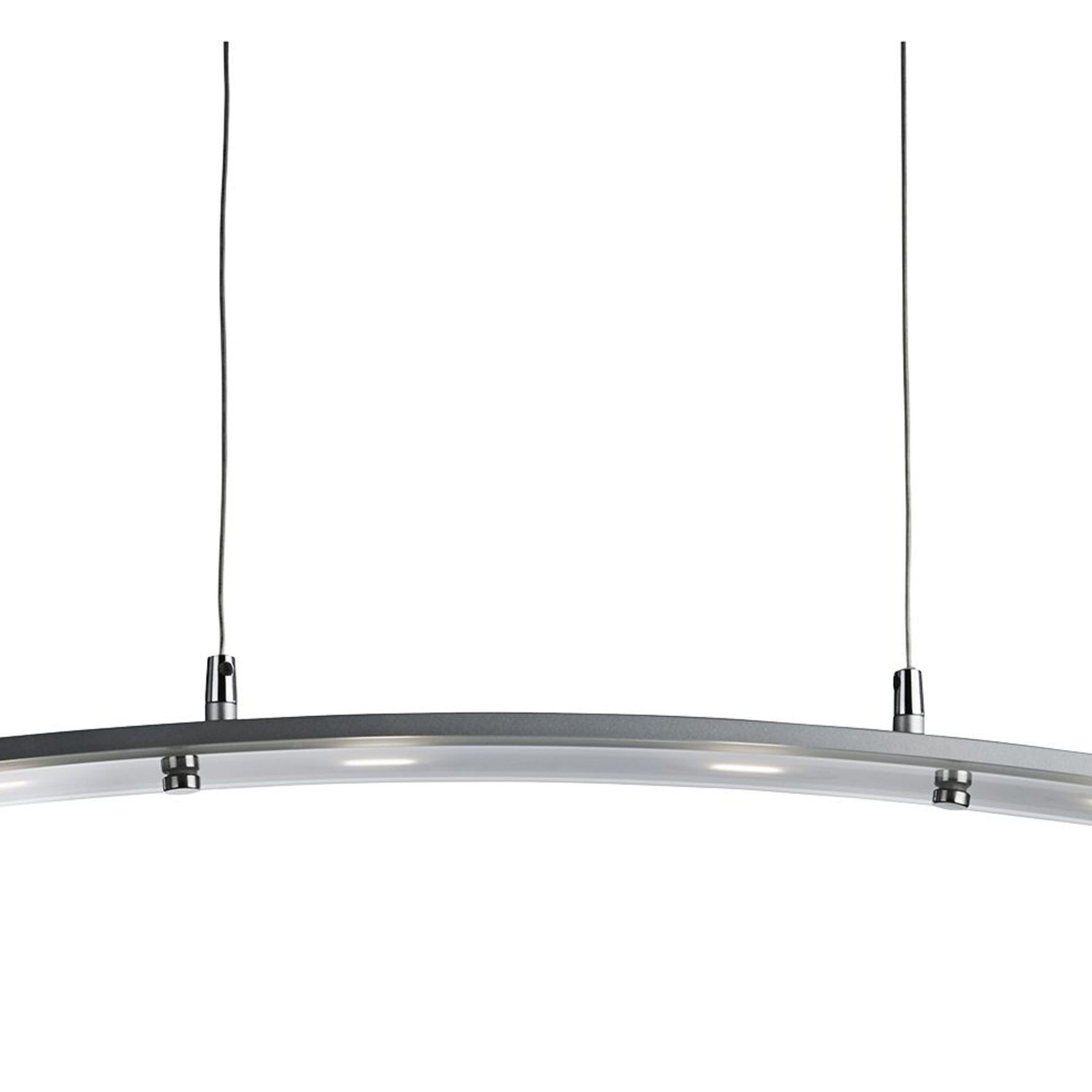 Searchlight Electric Curve 4Lt Pendant - Satin Silver Metal & Frosted Glass 5064-4SS