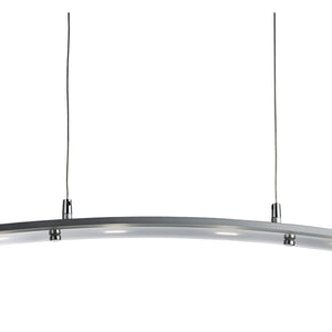 Searchlight Electric Curve 4Lt Pendant - Satin Silver Metal & Frosted Glass 5064-4SS
