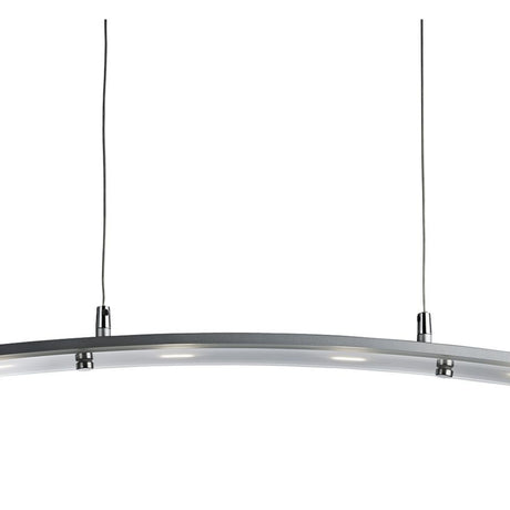 Searchlight Electric Curve 4Lt Pendant - Satin Silver Metal & Frosted Glass 5064-4SS