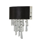 Searchlight Electric Glamour 2Lt Wall Light - Black Velvet & Clear Crystal 50818-2BK